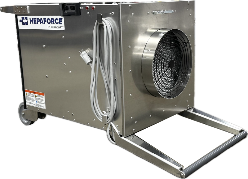 HEPAFORCE AIR 1100 negative air machine with 12" round port, cord wrap and folding handle