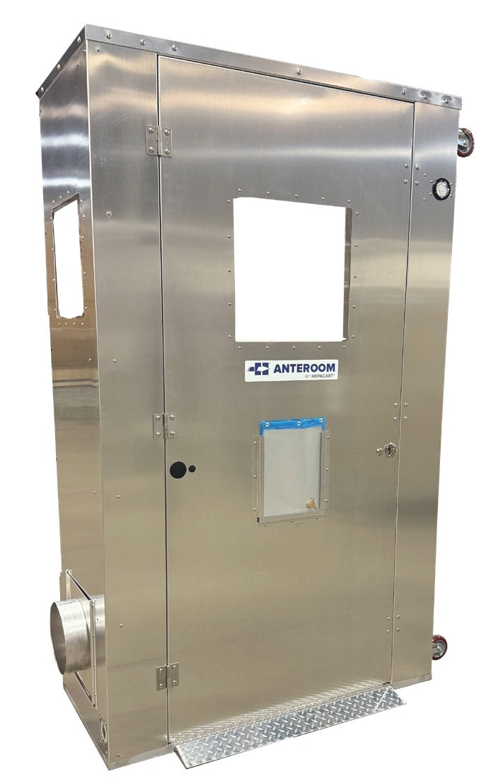 AnteRoom 48 module with hinged door, window, side duct port and external gauge