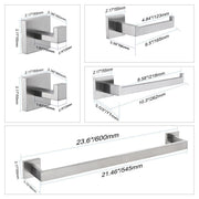 ANZZI AC-AZSET2-CH bathroom accessory set, dimension drawing