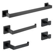ANZZI AC-AZSET2-MB bathroom accessory set in Matte Black, main product photo