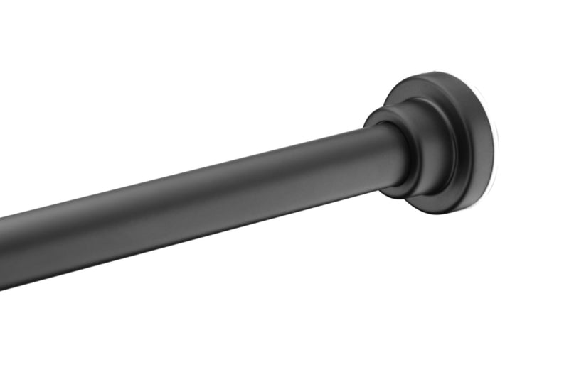 ANZZI AC-AZSR55MB shower curtain rod in Matte Black, white background view 1