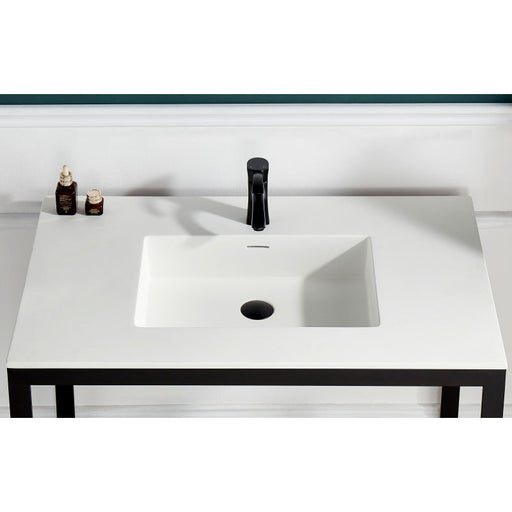 ANZZI CS-CTRSS00WH Orchard console sink top in glossy white, main product photo
