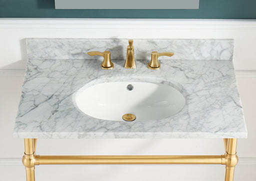 ANZZI CS-CTRSS01WH Verona console sink top in the listed finish, installed room view 1