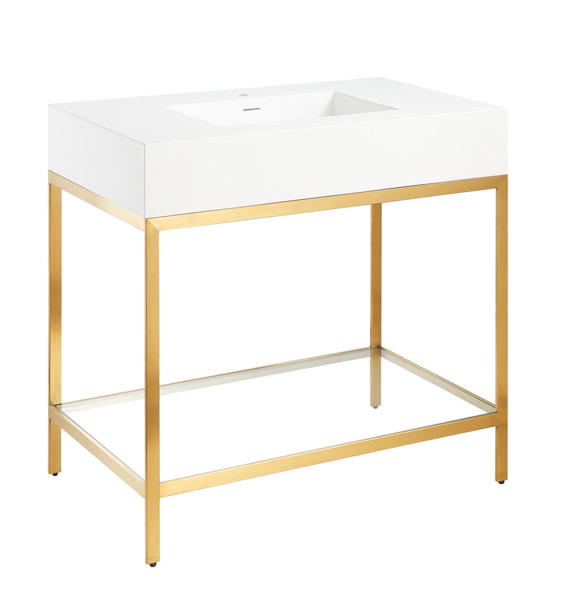 ANZZI CS-FGC001-BG Ventura console sink in brushed gold, main product photo