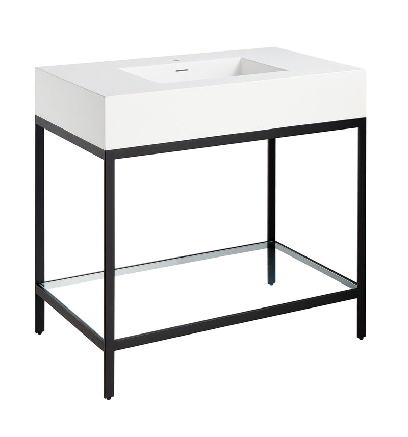 ANZZI CS-FGC001-MB Ventura console sink in matte black, main product photo