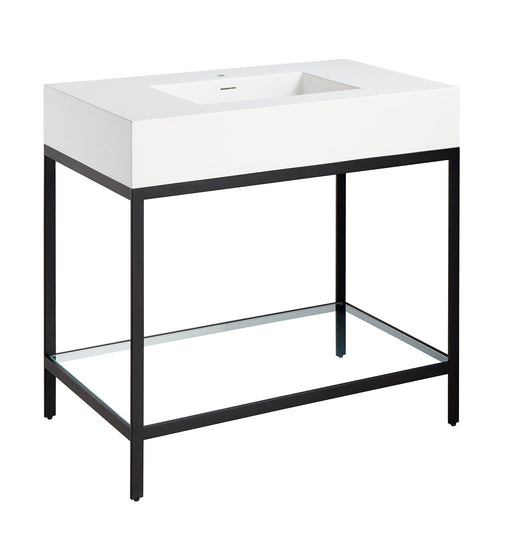 ANZZI CS-FGC001-MB Ventura console sink in matte black, main product photo