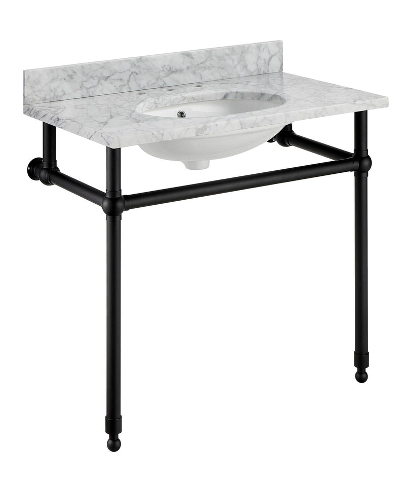 ANZZI CS-FGC004-MB Verona console sink in matte black, main product photo