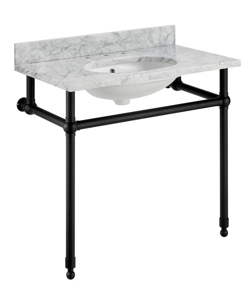 ANZZI CS-FGC004-MB Verona console sink in matte black, main product photo