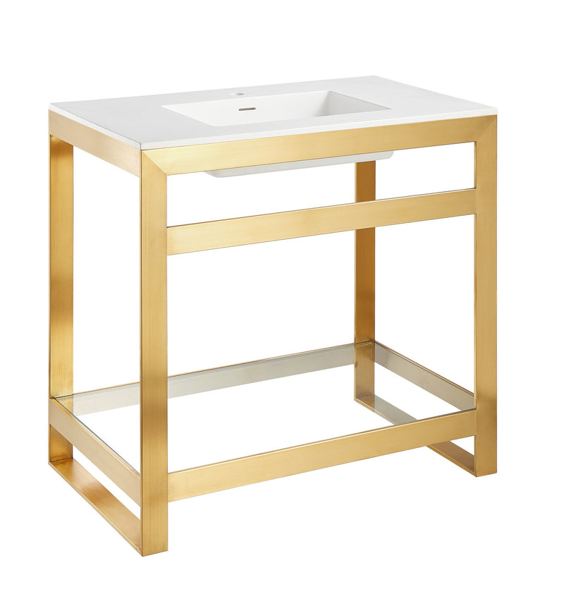 ANZZI CS-FGC005-BG Orchard console sink in brushed gold, main product photo