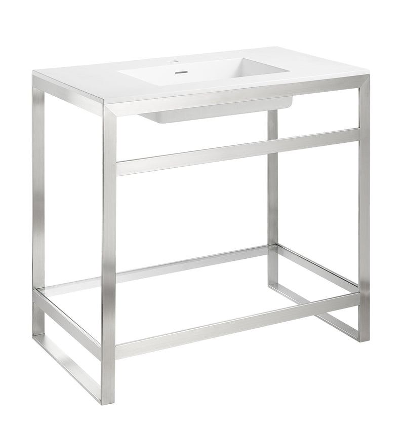 ANZZI CS-FGC005-BN Orchard console sink in brushed nickel, main product photo