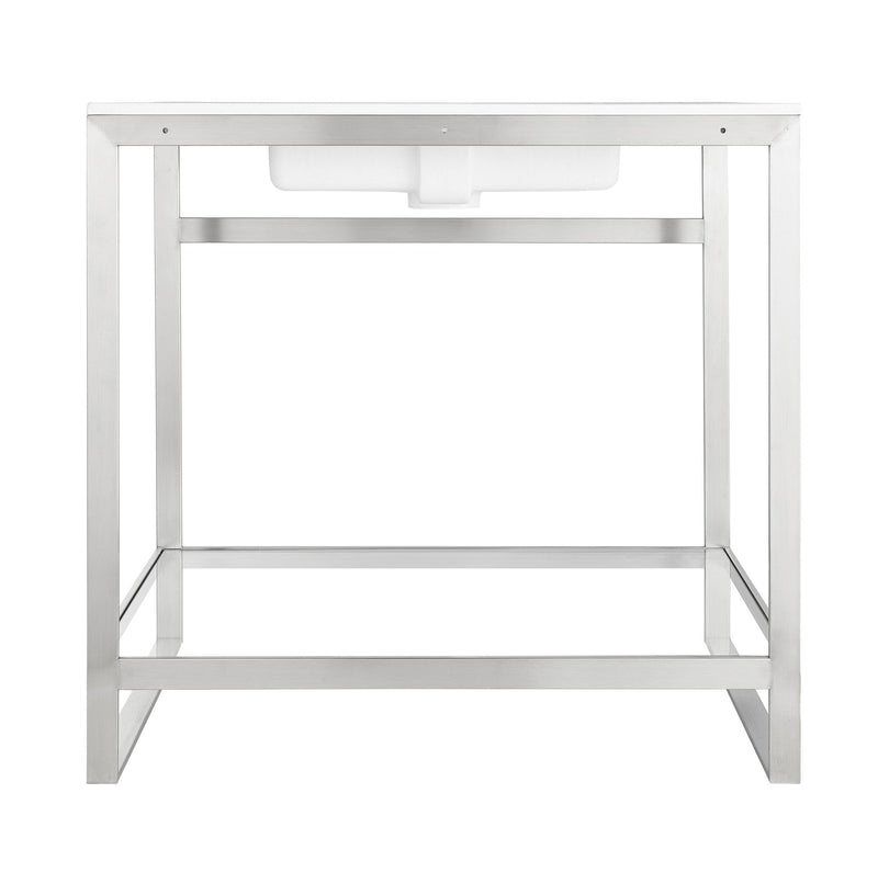 ANZZI CS-FGC005-BN Orchard console sink in brushed nickel, white background view 1