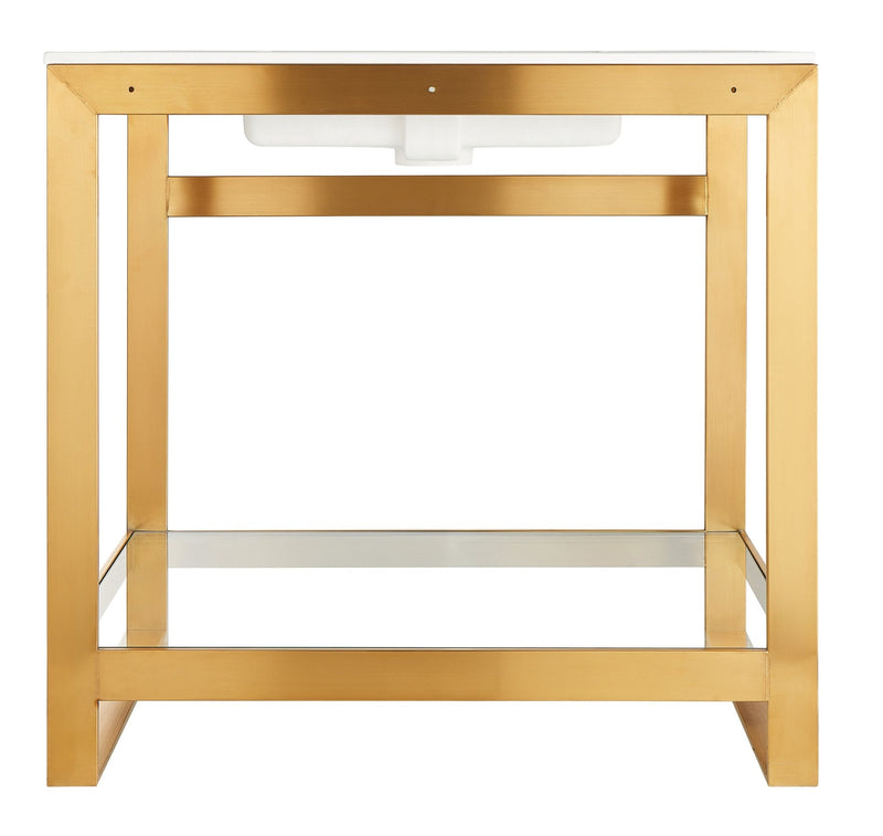 ANZZI CS-FRKDGL00BG Orchard console sink frame in brushed gold, main product photo
