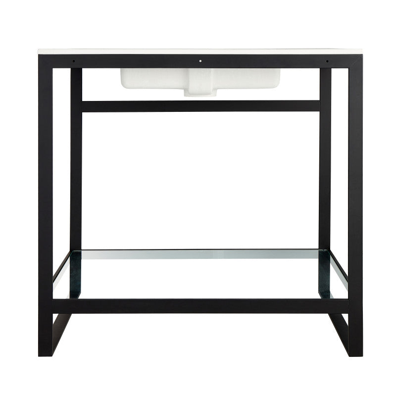 ANZZI CS-FRKDGL00MB Orchard console sink frame in matte black, main product photo
