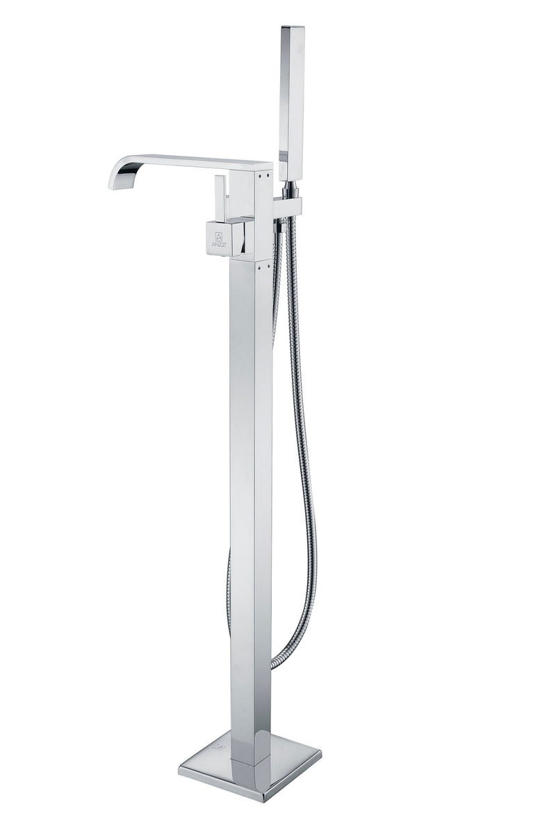 ANZZI FS-AZ0044BN Angel bathtub faucet in polished chrome, white background view 2