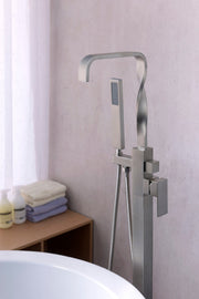 ANZZI FS-AZ0050BN Yosemite tub filler in brushed nickel, installed room view 2