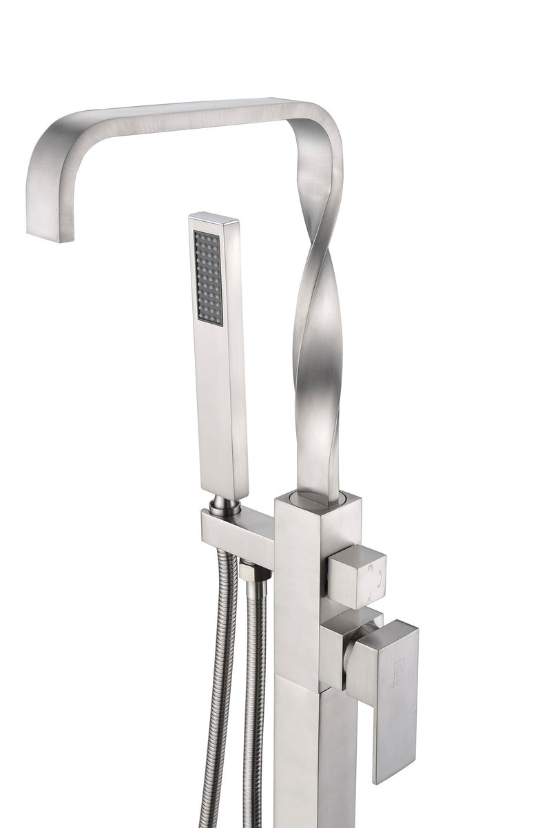 ANZZI FS-AZ0050BN Yosemite tub filler in brushed nickel, white background view 3
