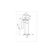 ANZZI FS-AZ0052BK Suni bathtub faucet, dimension drawing