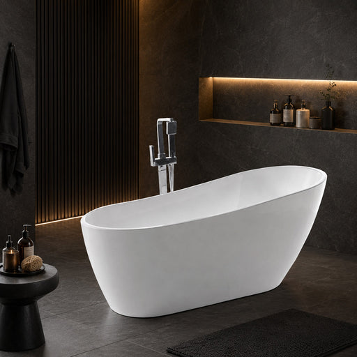 ANZZI FT-AZ093 Trend Series 67" x 32" Flat Bottom Acrylic Freestanding Soaking Bathtu, product view 2