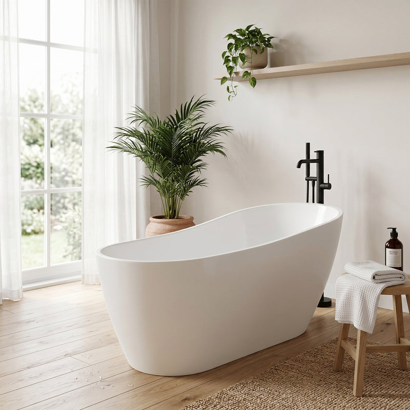 ANZZI FT-AZ093 Trend Series 67" x 32" Flat Bottom Acrylic Freestanding Soaking Bathtu, product view 3