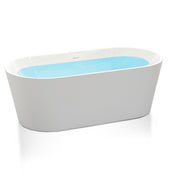 ANZZI FT-AZ098-55 Chand Series 55" - 67" Flat Bottom Freestanding Soaker Tub with Ergono, product view