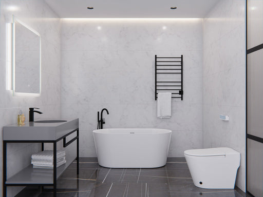 ANZZI FT-AZ098-55 Chand Series 55" - 67" Flat Bottom Freestanding Soaker Tub with Ergono, product view 2