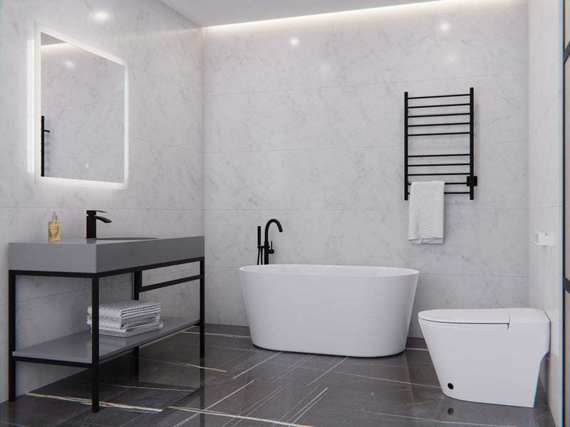ANZZI FT-AZ098-55 Chand Series 55" - 67" Flat Bottom Freestanding Soaker Tub with Ergono, product view 3