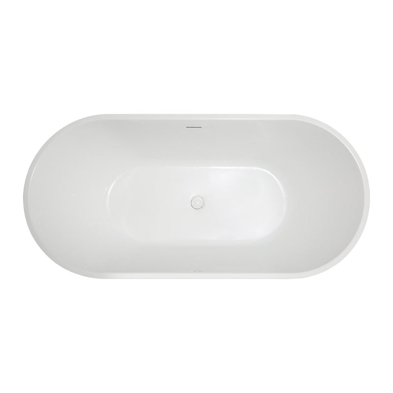 ANZZI FT-AZ098-55 Chand Series 55" - 67" Flat Bottom Freestanding Soaker Tub with Ergono, product view 6