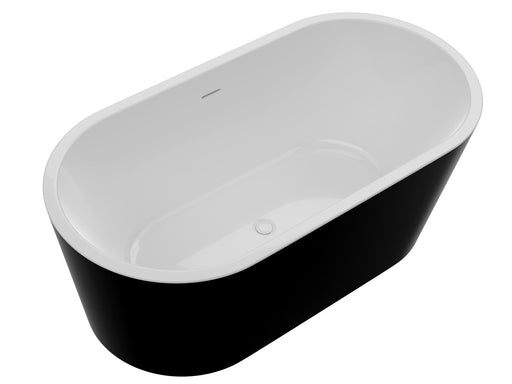 ANZZI FT-AZ098-55BK Chand Series 55" - 67" Flat Bottom Freestanding Soaker Tub with Ergono, product view