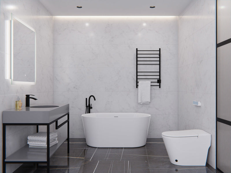 ANZZI FT-AZ098-59 Chand Series 59" - 67" Flat Bottom Freestanding Soaker Tub with Ergono, product view 2