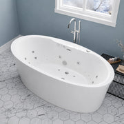 ANZZI FT-AZ101 Heidi 67" x 34" Acrylic Combination 50 Gallon Capacity Freestanding Ba, product view 2
