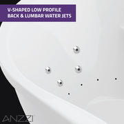 ANZZI FT-AZ102 Lori Series 71" L x 36" W Acrylic Freestanding Air Bathtub with Center, product view 5