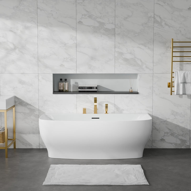 ANZZI FT-AZ112-473BG Bank Series 65" x 31" Flat Bottom Acrylic Freestanding Soaking Bathtub, product view 3