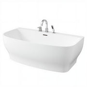ANZZI FT-AZ112-473CH Bank 65" x 31" Flat Bottom Acrylic Freestanding Soaking Bathtub and Fa, product view