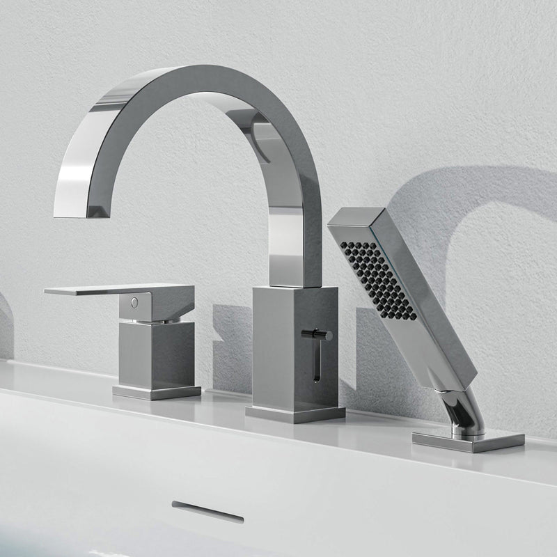 ANZZI FT-AZ112-473CH Bank 65" x 31" Flat Bottom Acrylic Freestanding Soaking Bathtub and Fa, product view 3
