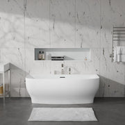 ANZZI FT-AZ112 Bank 65" x 31" Flat Bottom Acrylic Freestanding Soaking Bathtub and Fa, product view