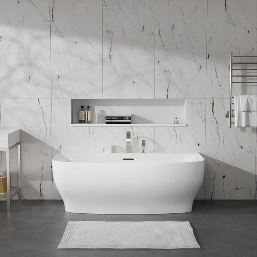 ANZZI FT-AZ112 Bank 65" x 31" Flat Bottom Acrylic Freestanding Soaking Bathtub and Fa, product view