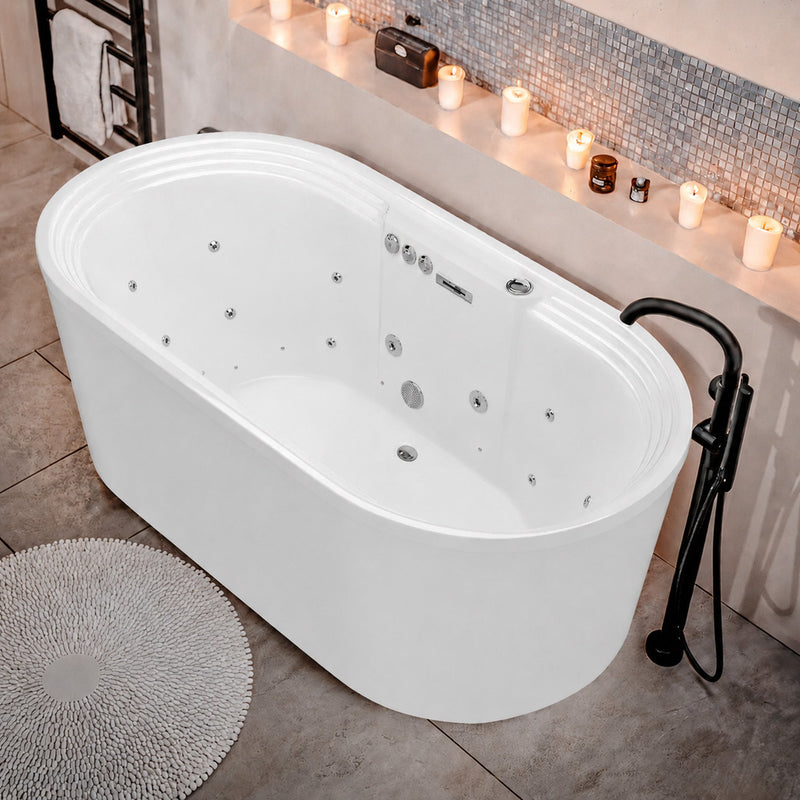 ANZZI FT-AZ201 Sofi 67" L x 34" W Acrylic Combination 50 Gallon Capacity Freestanding, product view 2