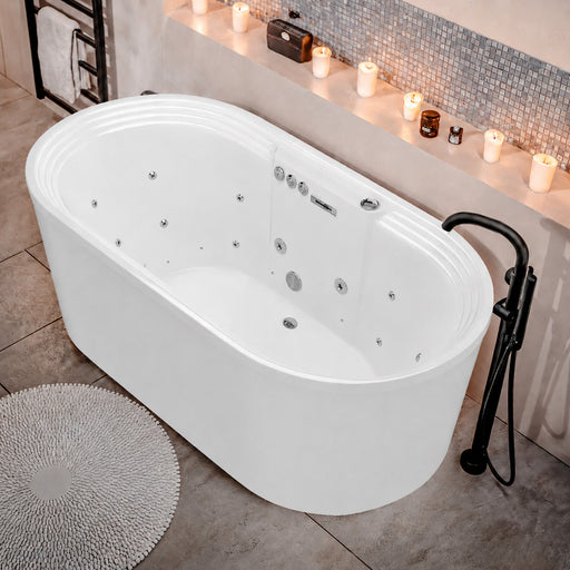 ANZZI FT-AZ201 Sofi 67" L x 34" W Acrylic Combination 50 Gallon Capacity Freestanding, product view 2