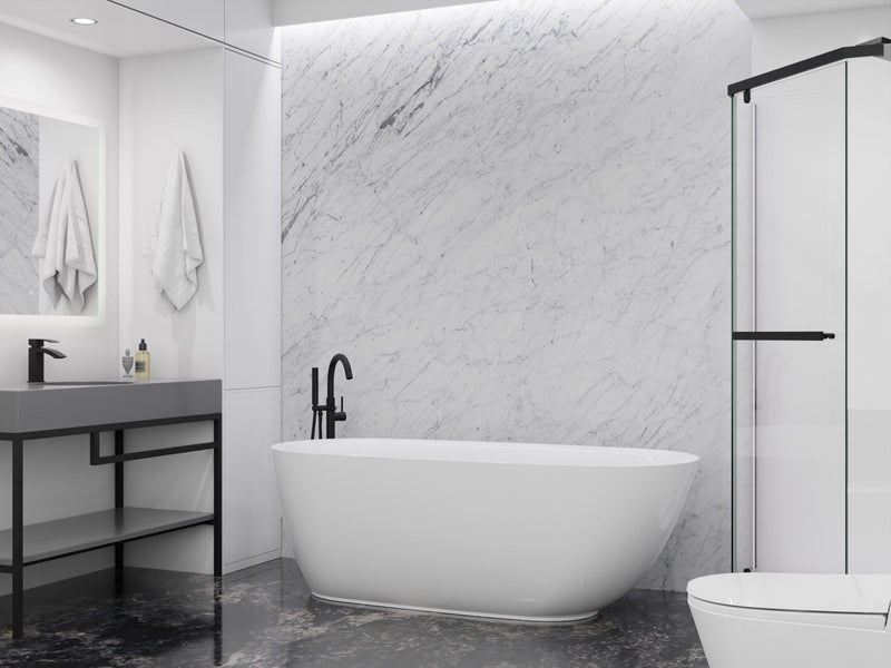 ANZZI FT-AZ401 Ami Series 67" Freestanding Soaker Tub with Elegant Curve, product view 4