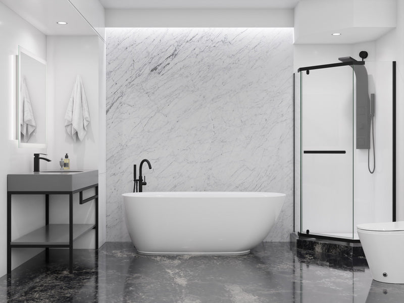 ANZZI FT-AZ401 Ami Series 67" Freestanding Soaker Tub with Elegant Curve, product view 5