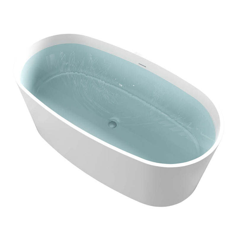ANZZI FT-AZ505 Roccia 61" x 31" Flat Bottom Solid Surface Freestanding Soaking Bathtu, product view