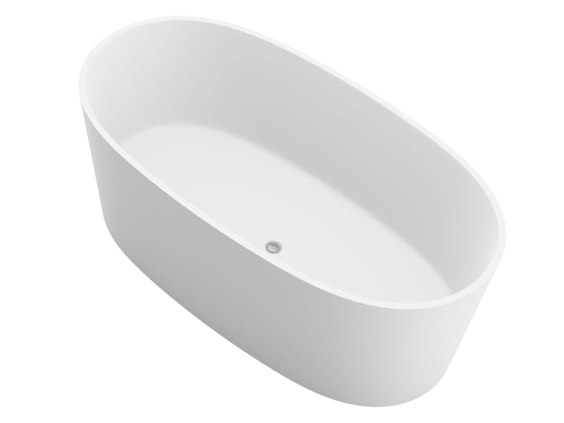 ANZZI FT-AZ505 Roccia 61" x 31" Flat Bottom Solid Surface Freestanding Soaking Bathtu, product view 3