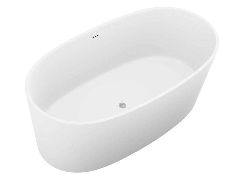 ANZZI FT-AZ505 Roccia 61" x 31" Flat Bottom Solid Surface Freestanding Soaking Bathtu, product view 6