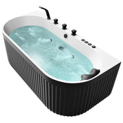 ANZZI FT-AZ514 Stone Bell Flatbottom Freestanding Whirlpool and Air Bathtub and Fauce, product view