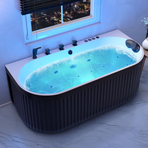 ANZZI FT-AZ514 Stone Bell Flatbottom Freestanding Whirlpool and Air Bathtub and Fauce, product view 2