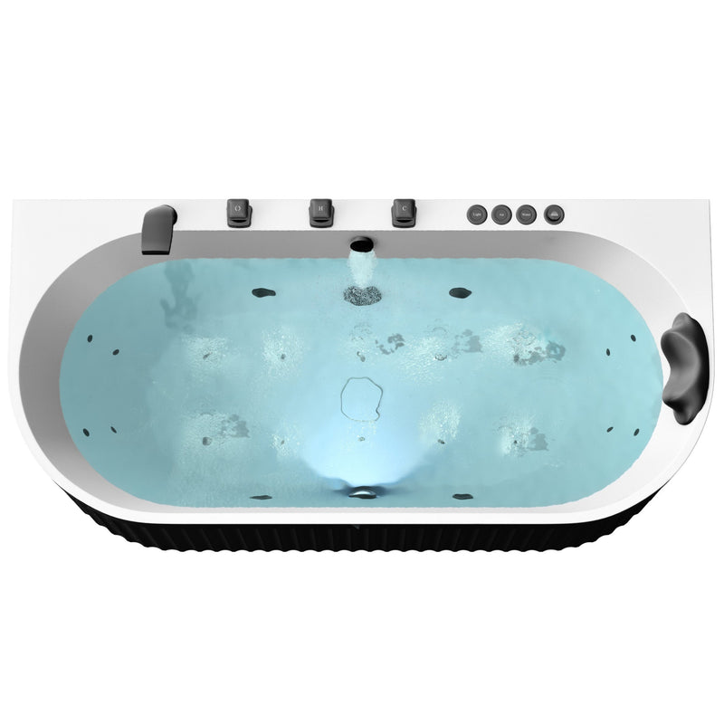ANZZI FT-AZ514 Stone Bell Flatbottom Freestanding Whirlpool and Air Bathtub and Fauce, product view 4