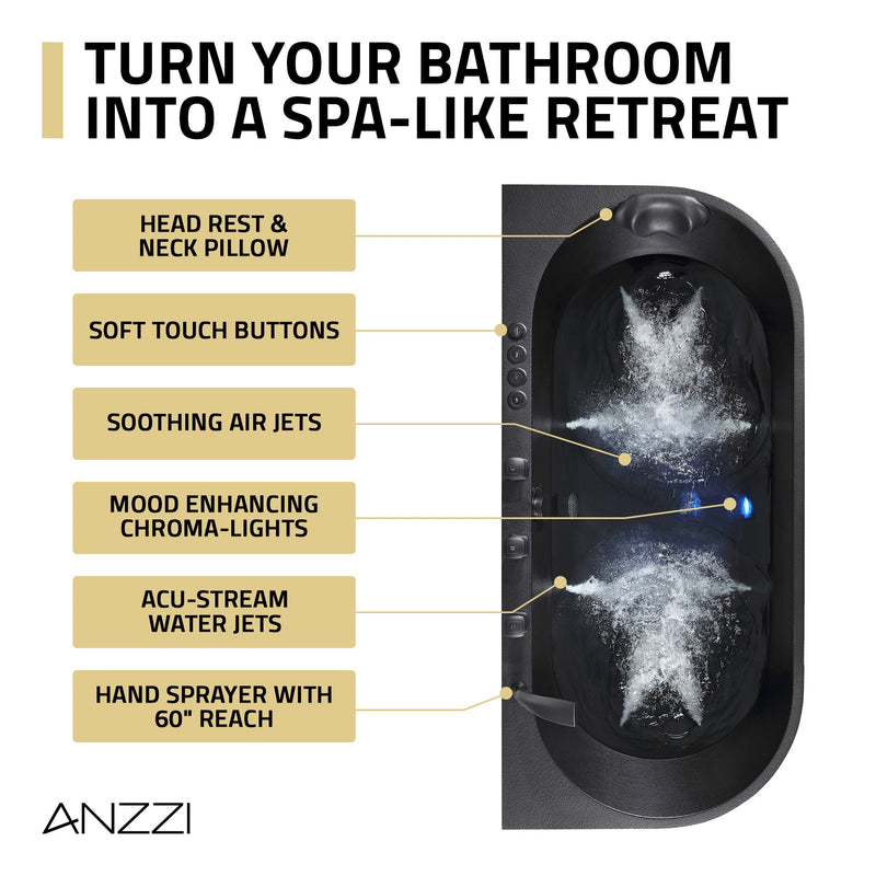 ANZZI FT-AZ514BK-BK freestanding bathtub, dimension drawing 1