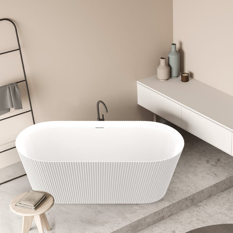 ANZZI FT-AZ650-65 Bailey Series 65" Freestanding Soaker Tub with Deep Relaxation Depth, product view 3