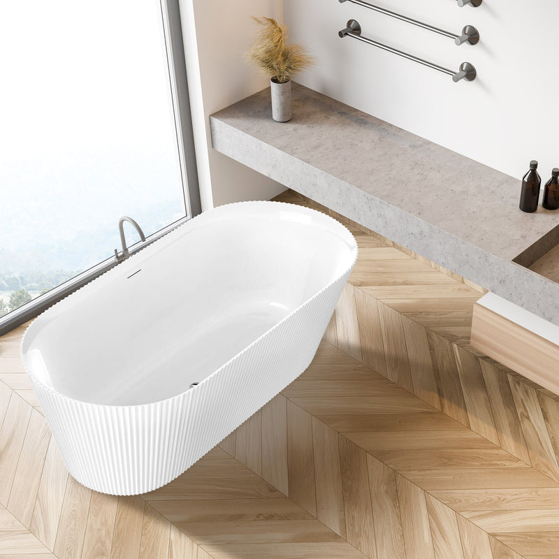 ANZZI FT-AZ650-65 Bailey Series 65" Freestanding Soaker Tub with Deep Relaxation Depth, product view 5