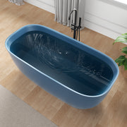 ANZZI FT-AZ6732BLS 67" x 32" Rectangle Freestanding Stone Resin Deep Flat-Bottom Bathtub, product view